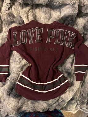 PINK Victoria's Secret Maroon 'LOVE PINK' Pullover